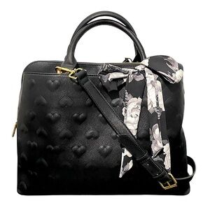 Betsey Johnson Heart Satchel Crossbody Tote Vegan Leather New NWOT